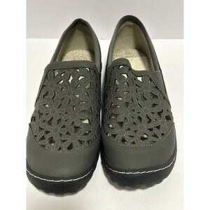 Women's Shoes JBU Wildflower MEMORY FOAM BY Jambu Vegan Slip-On Gray Shoes 7.5 M